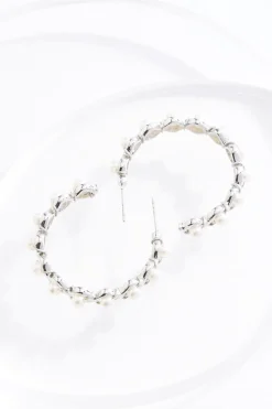 Pearl Studded Hoop Earrings