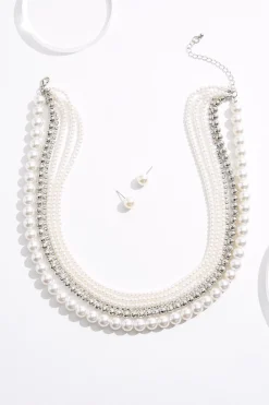 Pearl Twist Layered Necklace Set