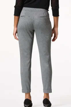 Petite Belted Textured Print Slim Pants