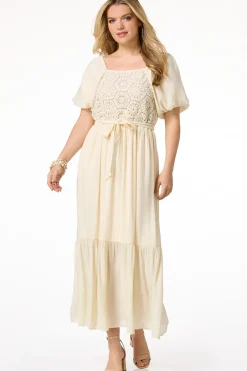 Petite Crochet Bodice Maxi Dress