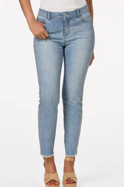 Petite Metal Stud Ankle Jeans