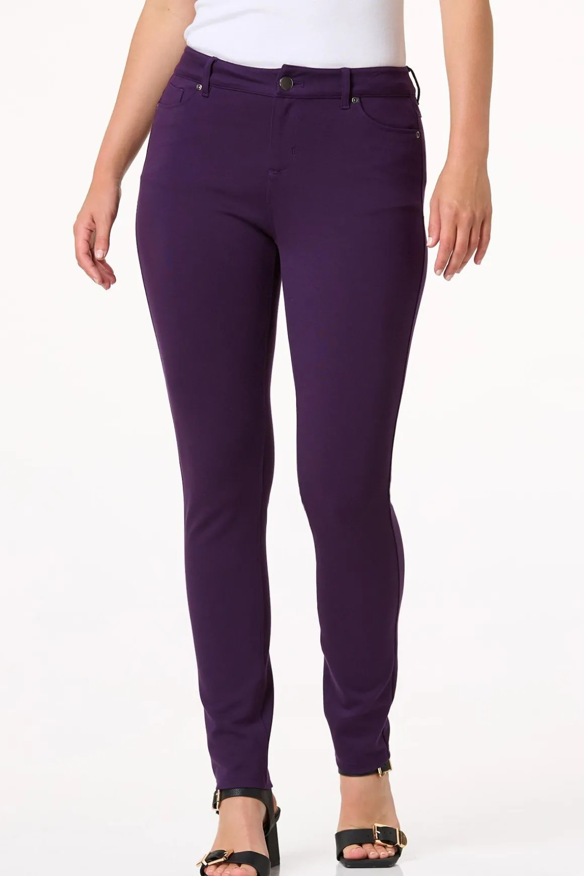 Petite Ponte Skinny Leg Pants