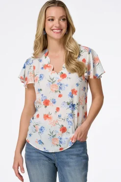 Petite Scalloped Floral Top