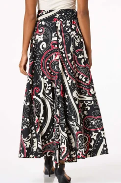 Petite Sweeping Scarlet Floral Maxi Skirt