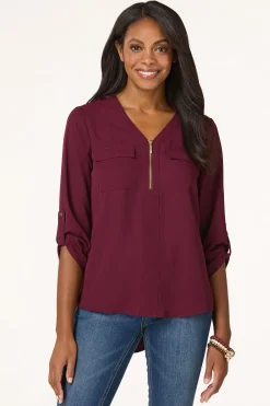 Petite Zip Front Equipment Top