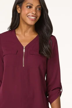 Petite Zip Front Equipment Top
