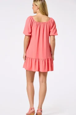 Pink Bubble Sleeve Dress