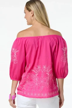 Pink Floral Embroidered Top