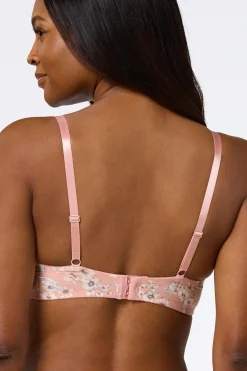 Pink Floral Wire- Free Bra Set