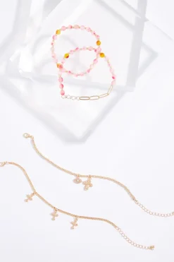 Pink Gold Multi Bracelet Set
