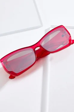 Pink Narrow Shield Sunglasses