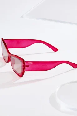 Pink Narrow Shield Sunglasses
