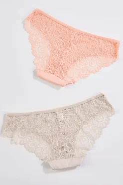 Pink Nude Lace Panty Set