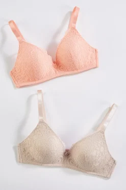 Pink Nude Lace Wire- Free Bra Set
