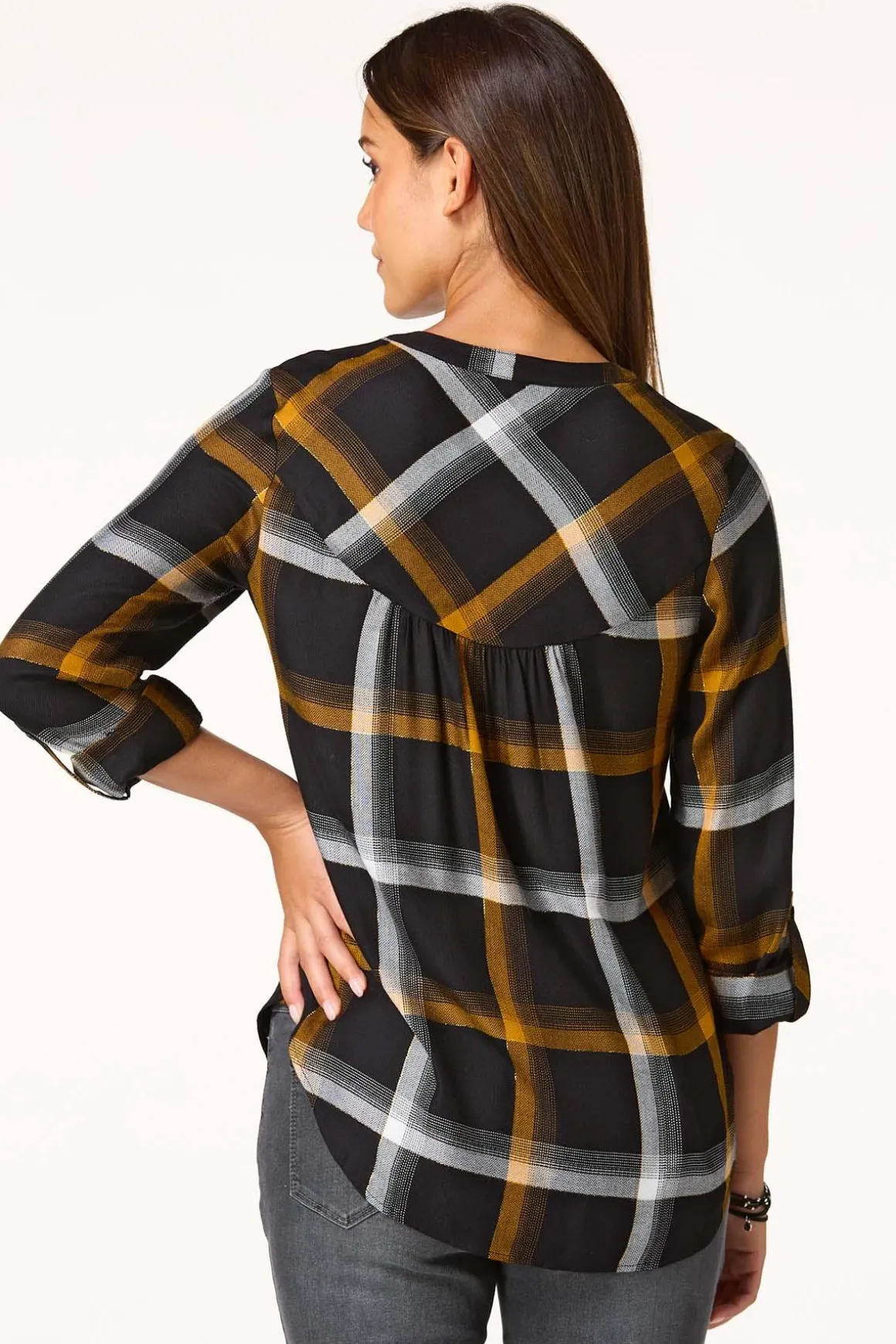 Plaid Herringbone Top