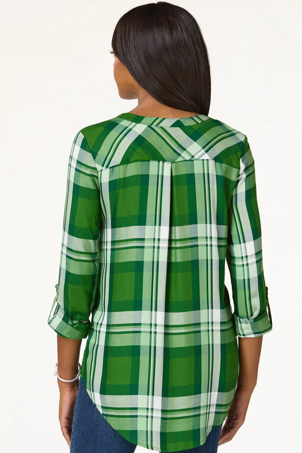 Plaid Zip Front Equipment Top