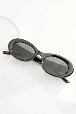 Plastic Black Round Sunglasses