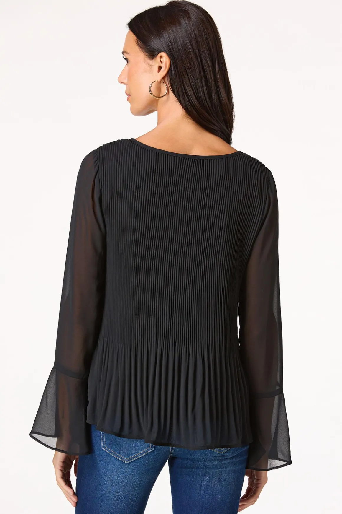 Pleated Bell Sleeve Top