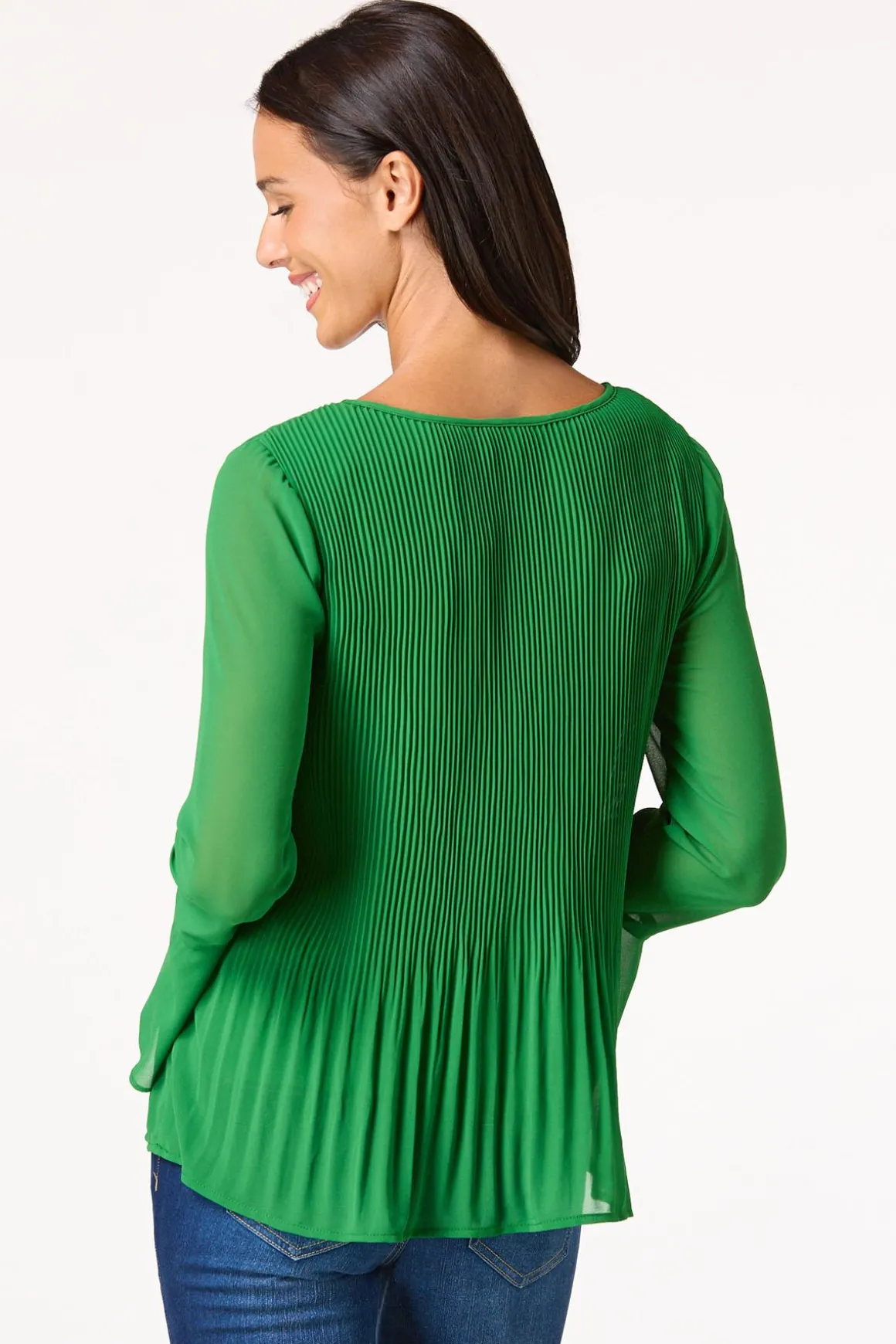 Pleated Bell Sleeve Top