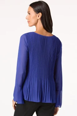 Pleated Bell Sleeve Top