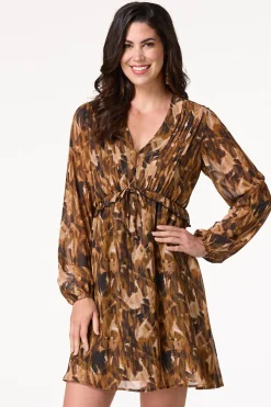 Pleated Feather Swing Dress