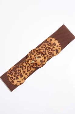 Plus Size Leopard Buckle Stretch Belt