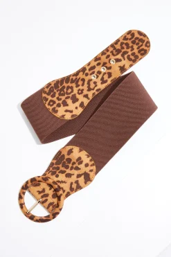 Plus Size Leopard Buckle Stretch Belt