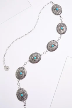 Plus Size Western Turquoise Chain Belt