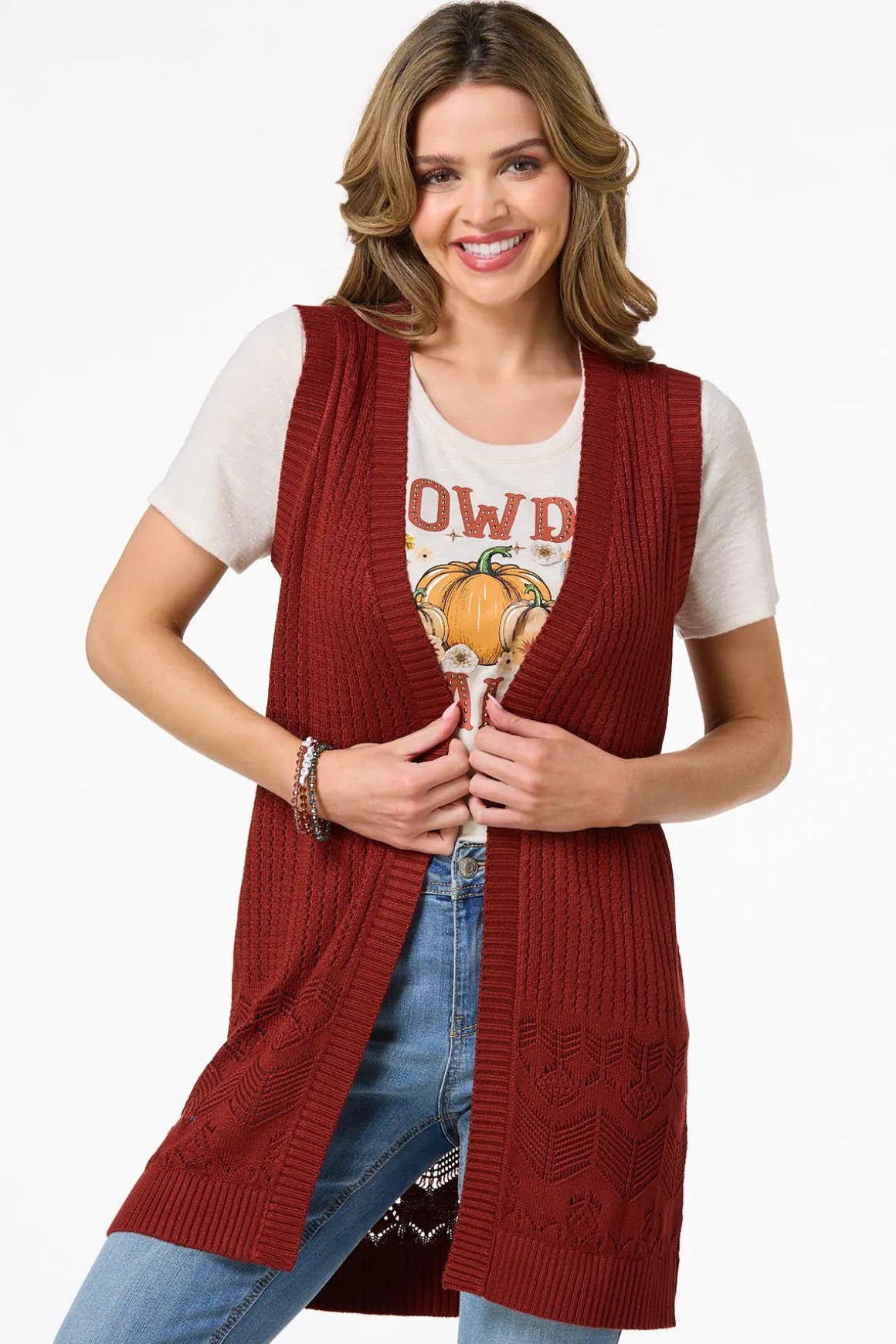 Pointelle Sweater Vest
