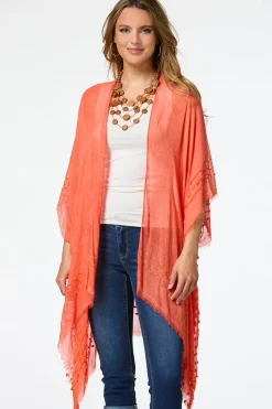 Pom Border Vibrant Kimono