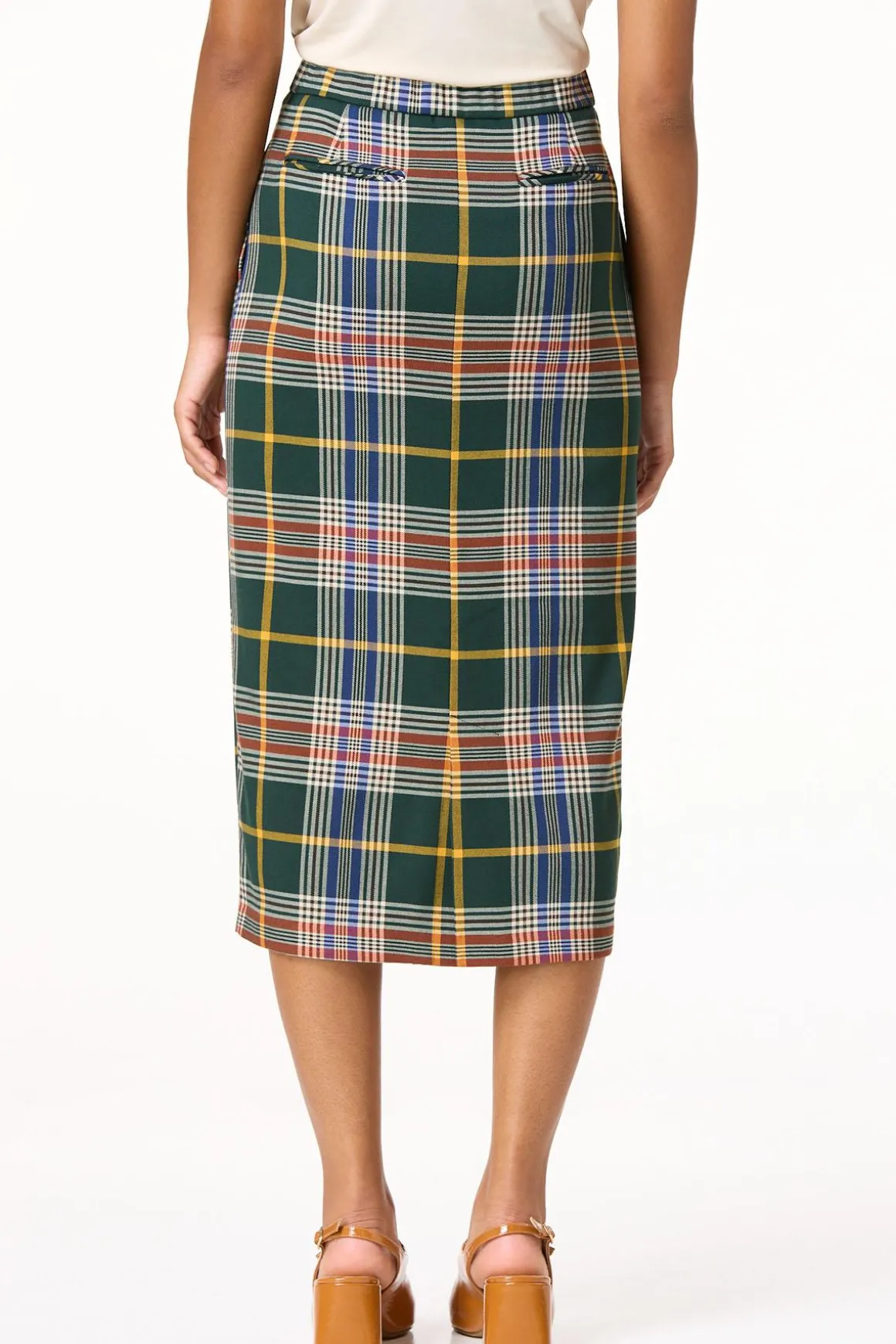 Preppy Plaid Pencil Skirt