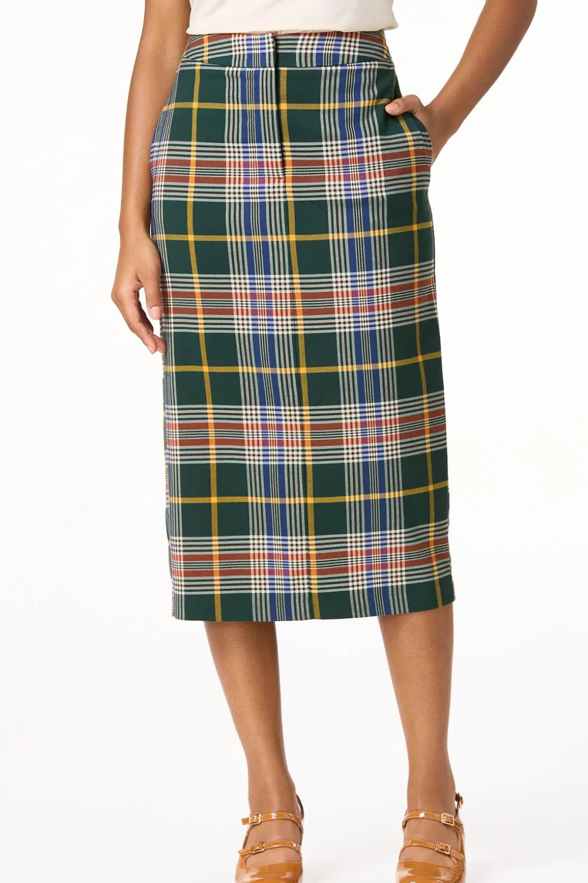 Preppy Plaid Pencil Skirt