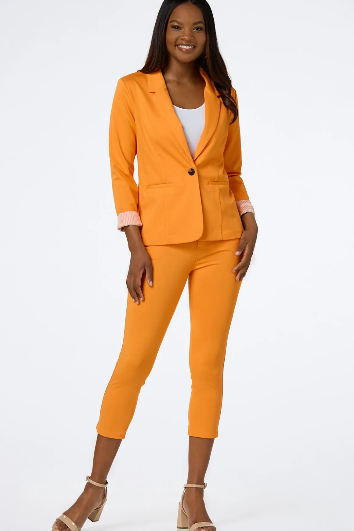 Printed Cuff Ponte Blazer
