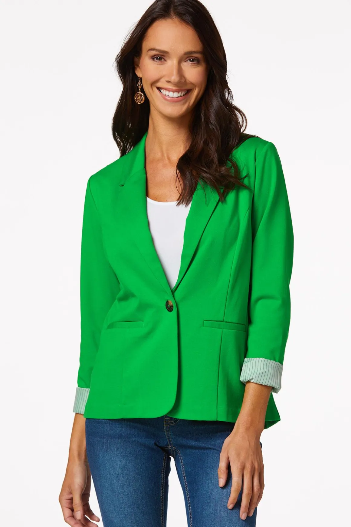 Printed Cuff Ponte Blazer