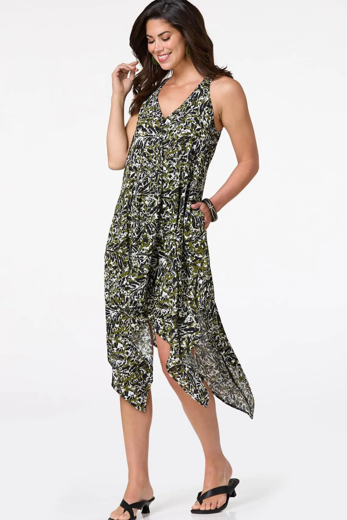 Printed Hanky Hem Dress