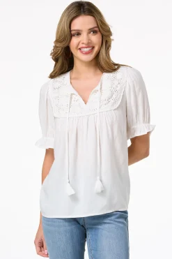 Puff Sleeve Crochet Top