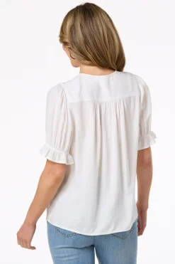 Puff Sleeve Crochet Top