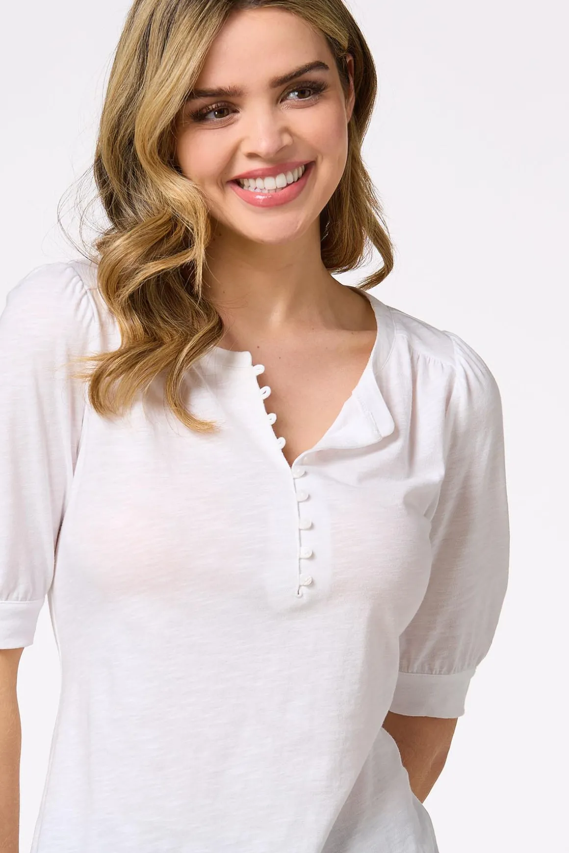 Puff Sleeve Henley