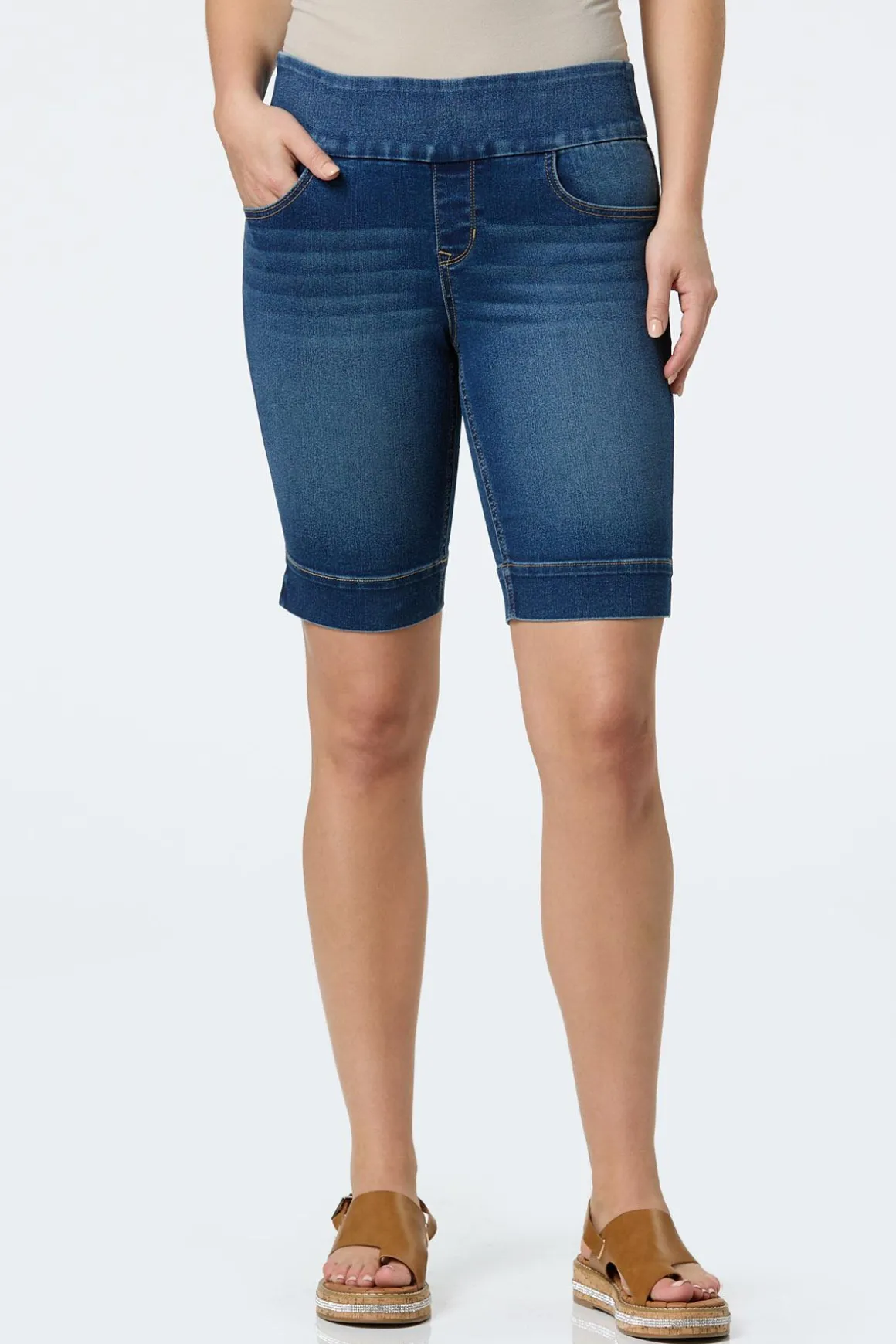 Pull- On Denim Shorts