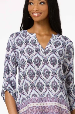Purple Medallion High- Low Top