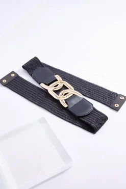 Raffia Chain Link Stretch Belt