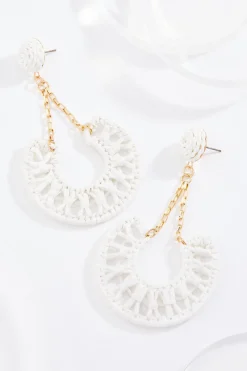 Raffia Cut Out Dangle Earrings