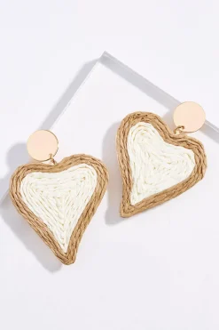 Raffia Heart Earrings