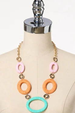 Raffia Link Short Necklace