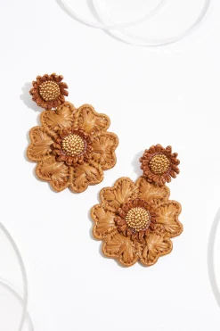 Raffia Statement Flower Earrings