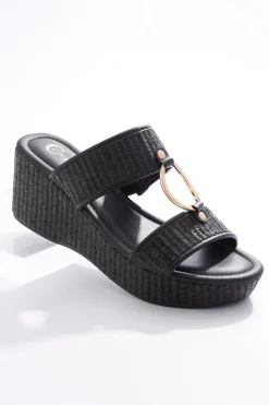 Raffia Two Band Wedges