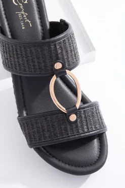 Raffia Two Band Wedges