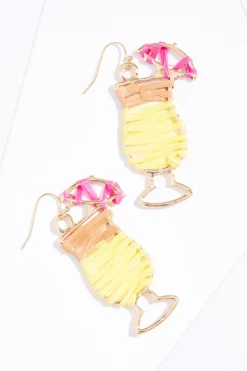 Raffia Wrapped Cocktail Earrings