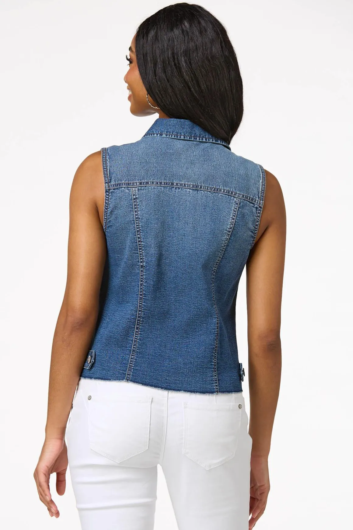 Raw Hem Denim Vest