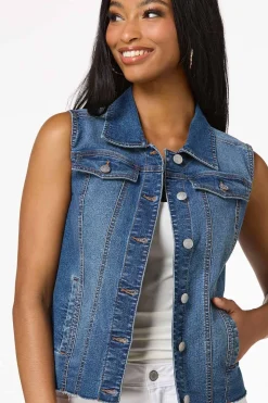 Raw Hem Denim Vest